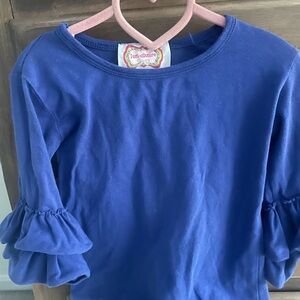 Juicy Couture Blue Ruffle Sleeve Top
